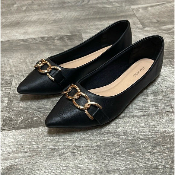 AFEETSING Black W/ Chain Link Flats - Picture 2 of 15